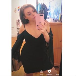 BCBG MaxAzria Black Cold Shoulder Mini Dress